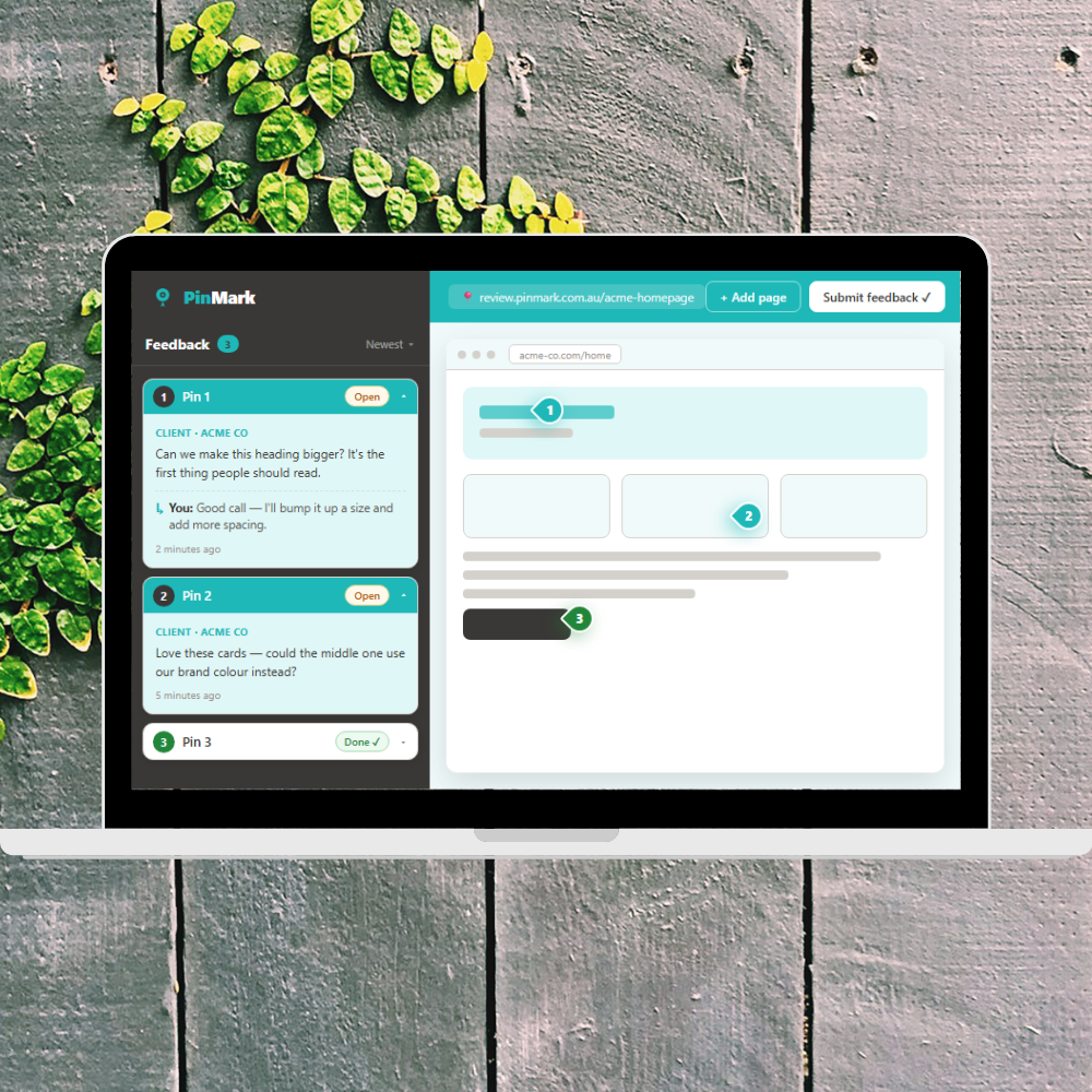 PinMark feedback view